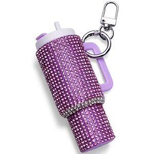 Purple Rhinestone Keychain Tumbler NEW